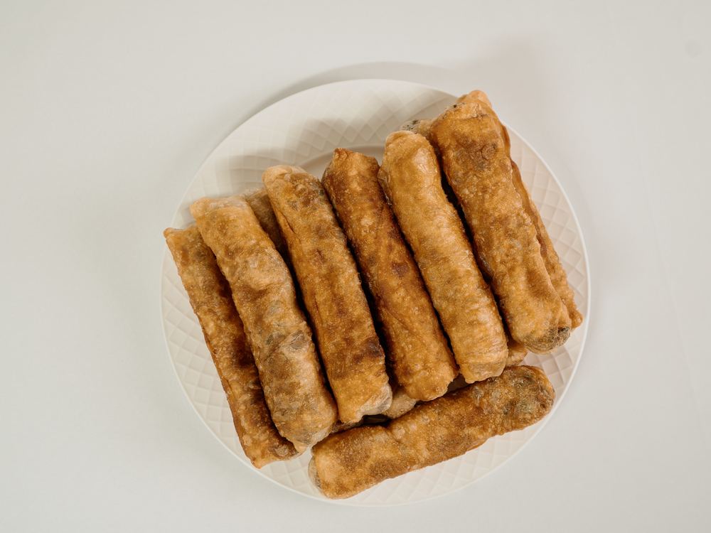 Iraqi Bourak seen from above on a serving plate