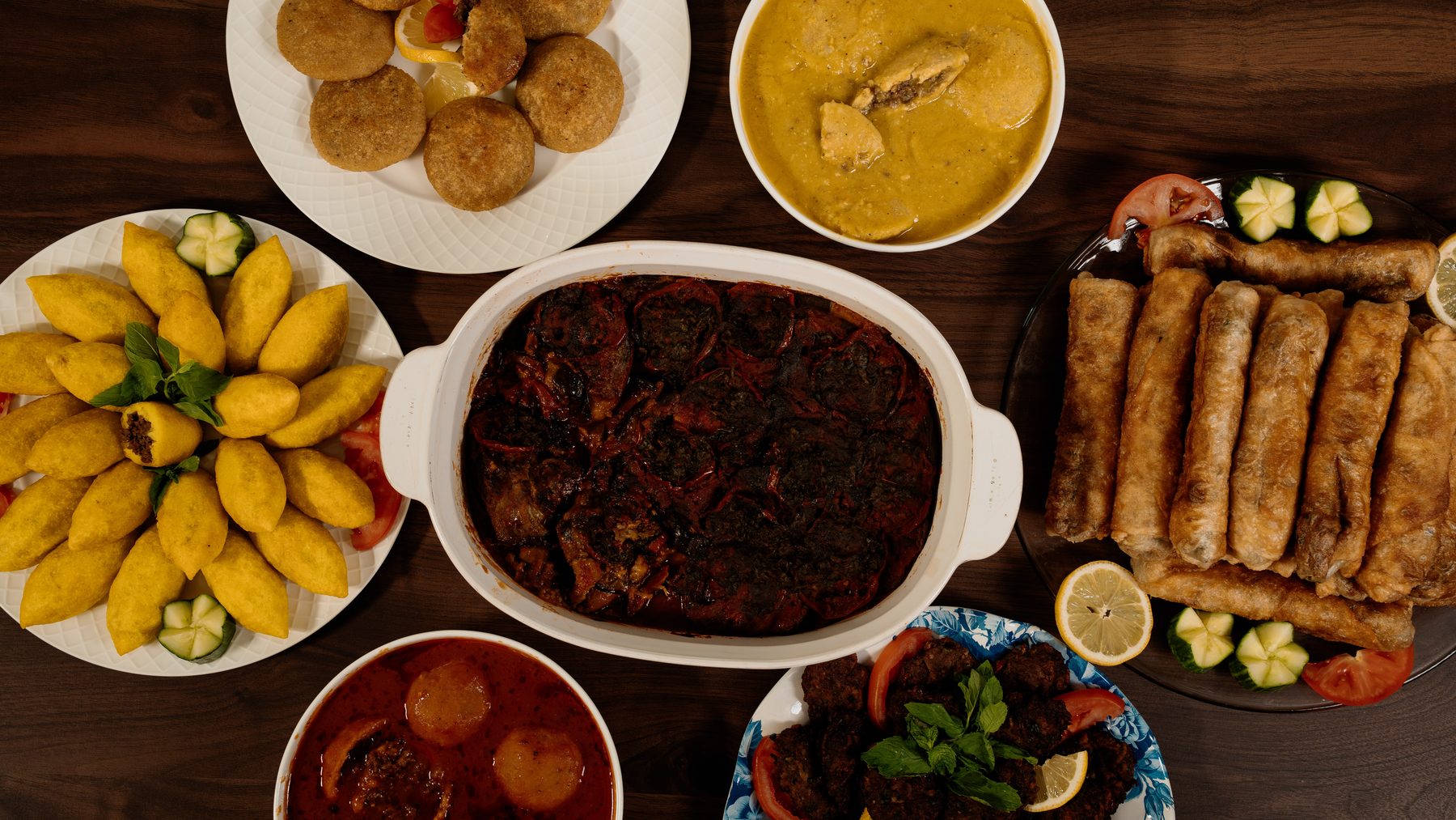 A wider Iraqi spread laid out for a gathering